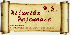Milunika Umjenović vizit kartica